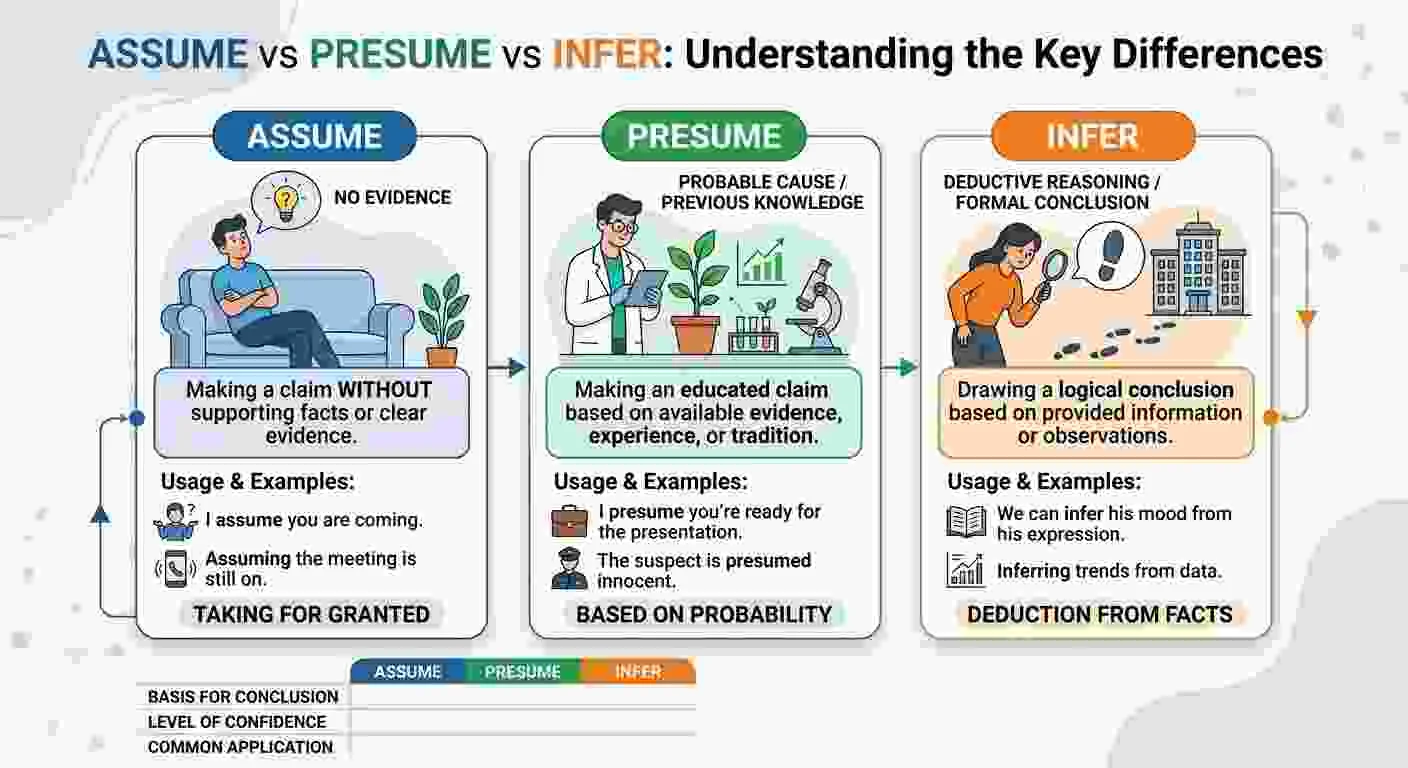 Assume vs. Presume vs Infer What’s the Difference