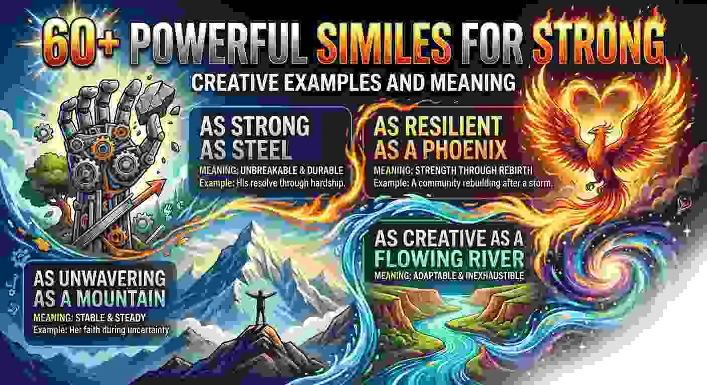 Powerful Similes for Strong, Creative Examples and Meaning