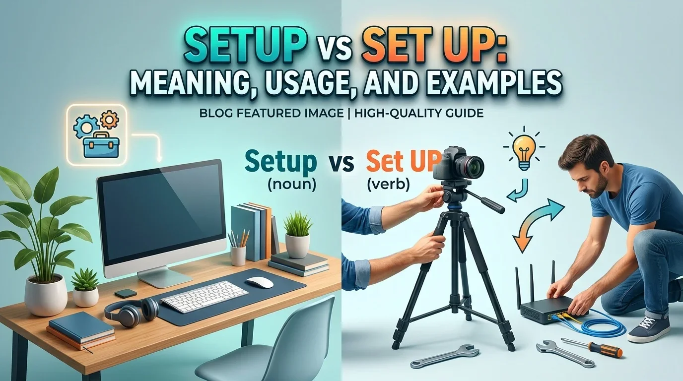 Setup vs Set Up Meaning, Usage, and Examples