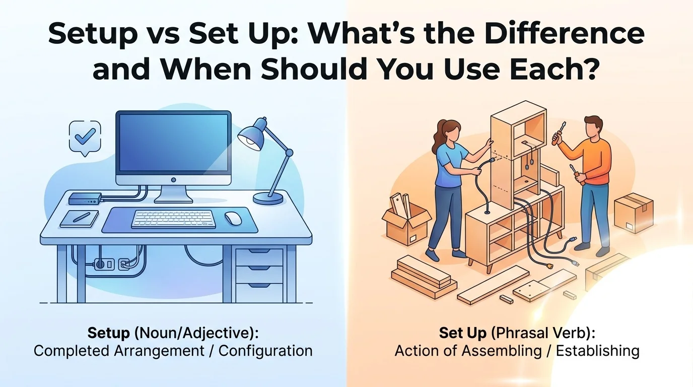 Setup vs Set Up What’s the Difference and When Should You Use Each