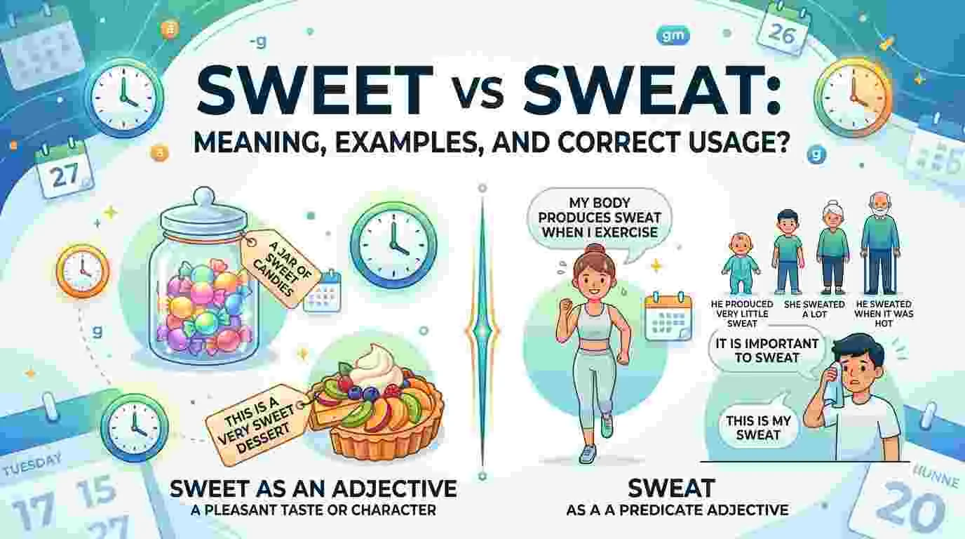 Sweet vs Sweat Meaning, Examples, and Correct Usage