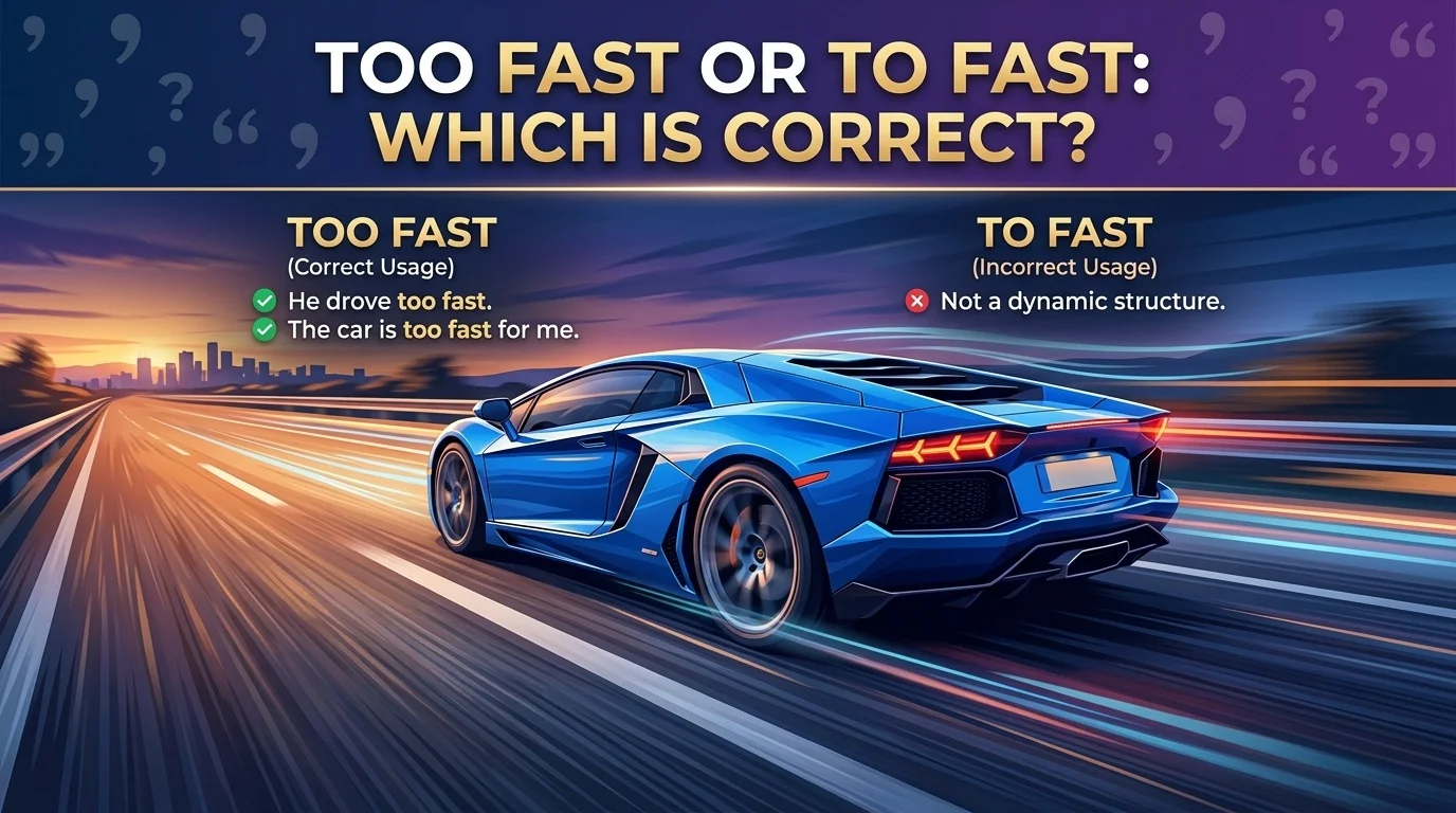 Too Fast or To Fast Which Is Correct