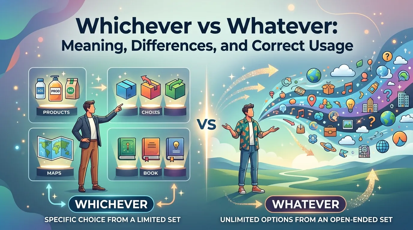 Whichever vs Whatever: Meaning, Differences, and Correct Usage